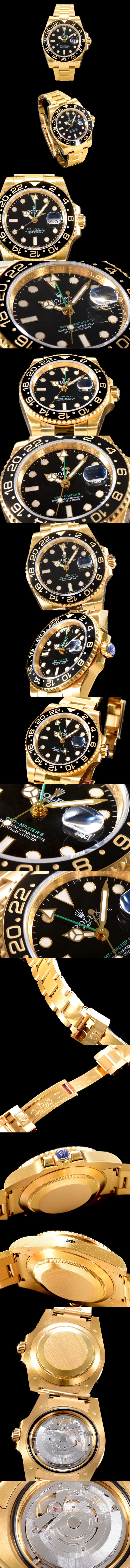  ROLEX 로렉스 GMT마스터2-3 금통 올포금 수정형 116681