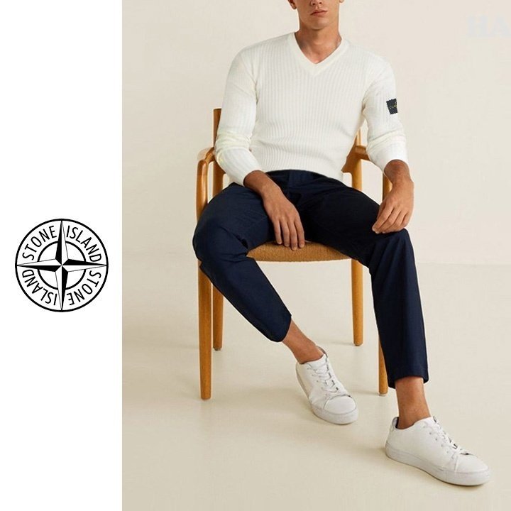 Stone Island 스톤아일랜드 골지 브이넥 니트